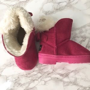 BEBE Pink Boots with Fur (toddler size 6)